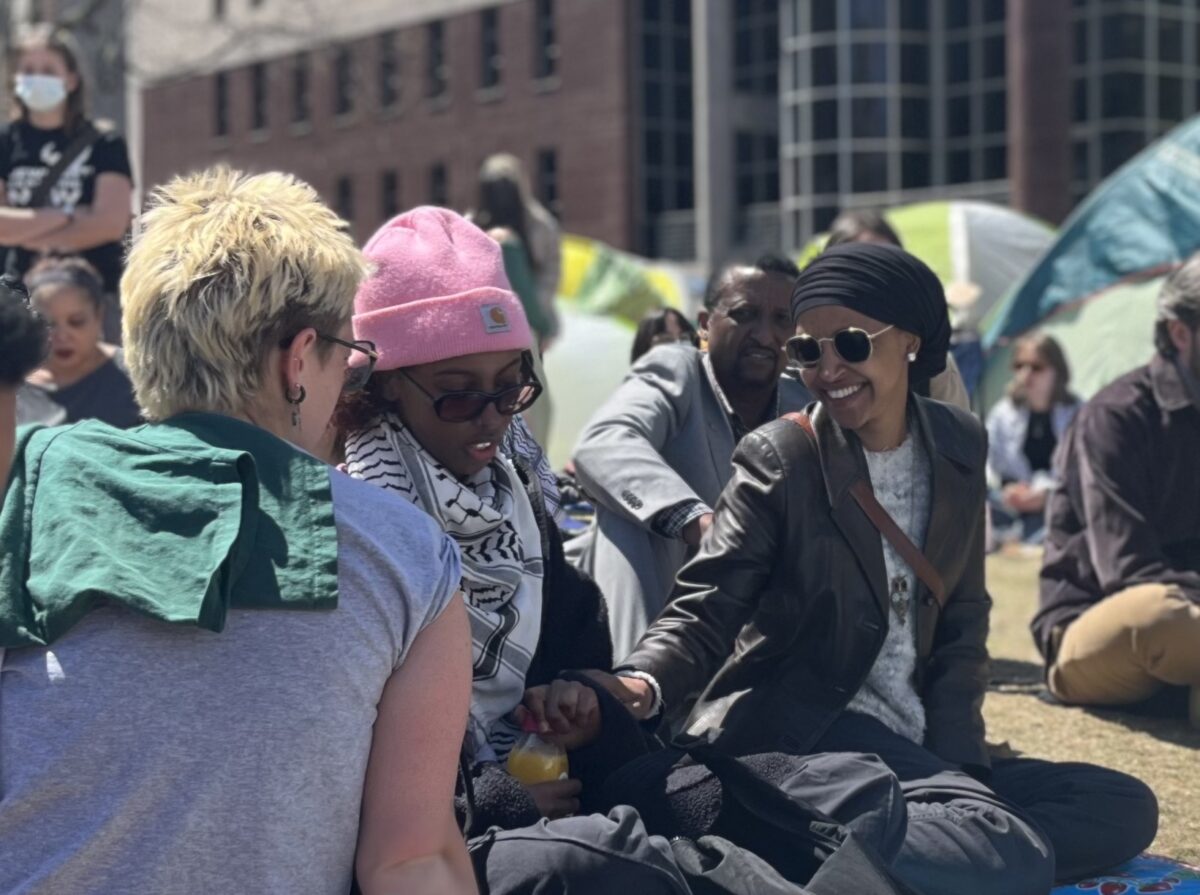 Representative Ilhan Omar and Daughter Isra Hirsi, a Suspended Barnard Student, Visit Columbia’s Encampment